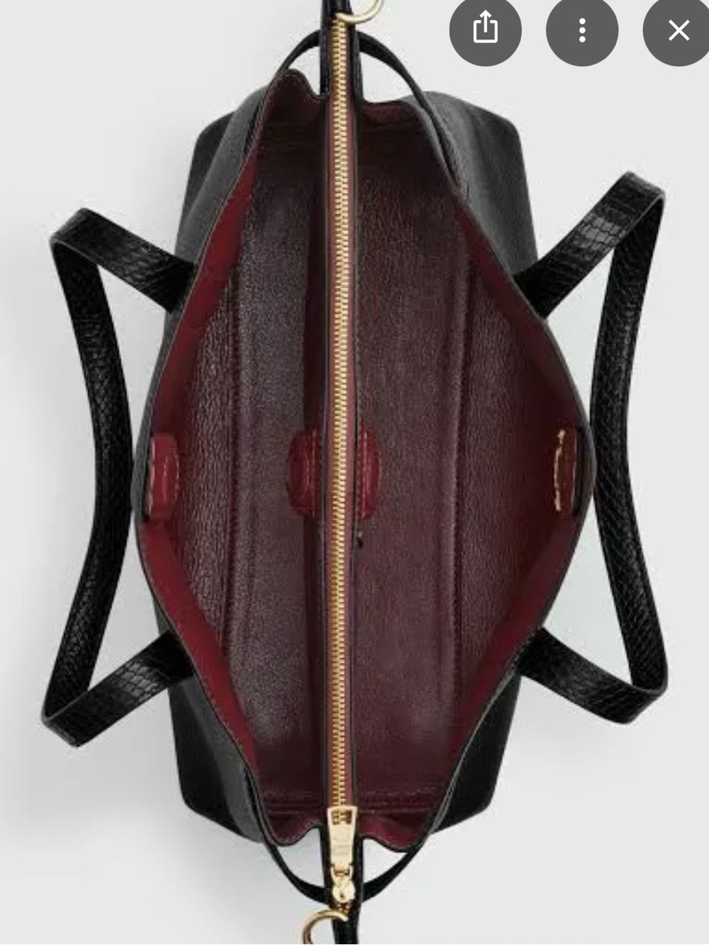 Coach Black Pebbled Leather Tote with Gold Logo - Picture 5 of 5